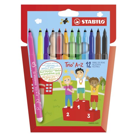 Rotuladores Stabilo Trio A-Z- Estuche 12 colores 