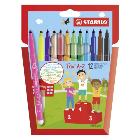 Rotuladores STABILO Trio A-Z- Estuche 12 colores