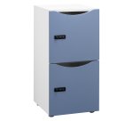 Casier de bureau Lockers 2 cases - Corps blanc - H 86 cm - portes laquées - Serrure à code