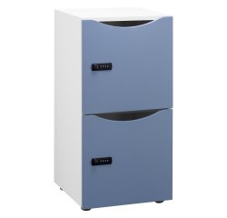 Bureau Office Lockers 2 compartments - White body - H 86 cm - lacquered doors - Code lock