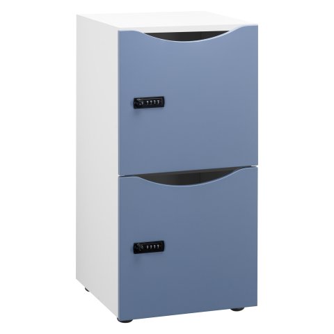 Casillero Lockers blanco 2 casillas Alt 86 cm - azul arcilla