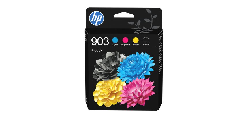 Pack HP 903 1 noire + 3 cartouches couleurs pour imprimante jet d'encre