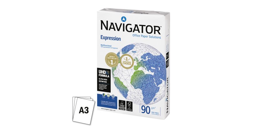 Papier A3 weiß 90 g Navigator Expression - Packung mit 500 Blatt