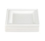 Assiette en canne à sucre 20 x 20 cm, blanche - Lot de 100