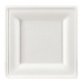 Disposable plate in bagasse 26 x 26 cm white - set of 100