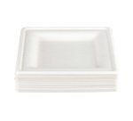 Assiette en canne à sucre 26 x 26 cm, blanche - Lot de 50