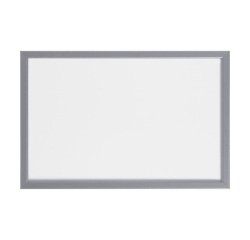 Pizarra blanca lacada 60 x 40  Bi Office con marco acabado plateado