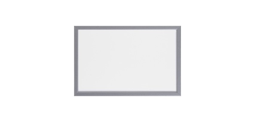 Pizarra blanca lacada 60 x 40  Bi Office con marco acabado plateado