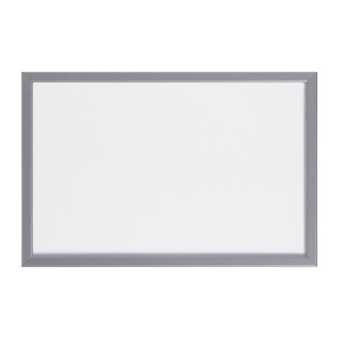 Pizarra blanca lacada 60 x 40 Bi Office con marco acabado plateado