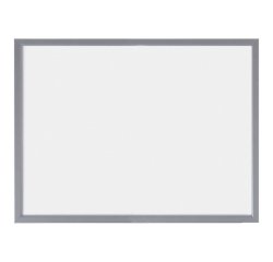 Pizarra blanca lacada 80 x 60  Bi Office con marco acabado plateado