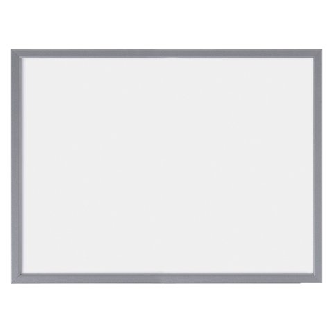 Pizarra blanca lacada 80 x 60 Bi Office con marco acabado plateado