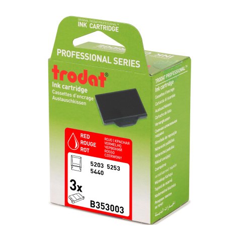 Almohadilla de tinta roja Professional Line 6/53 - Lote de 3
