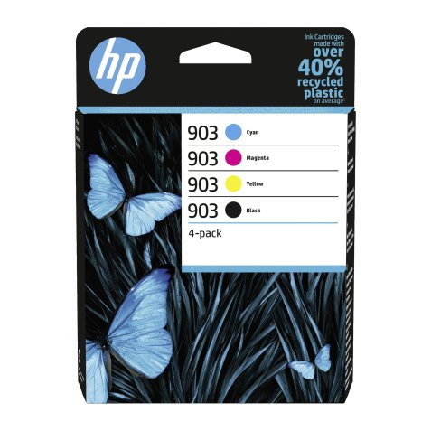 HP 903 Pack 4 cartuchos originales negro + tricolor (300 + 3 x 315 páginas)