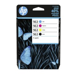 HP 963 Pack 4 cartuchos originales negro + tricolor (1000 + 3 x 700 páginas)