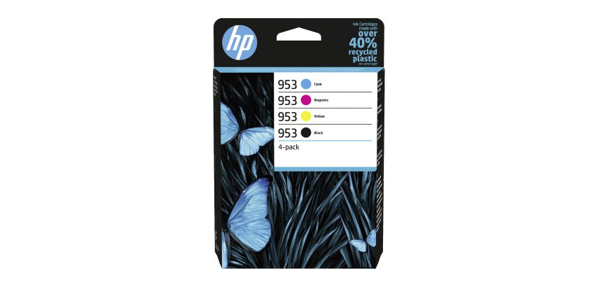 HP 953 Pack 4 cartuchos originales negro + tricolor (1000 + 3 x 700 páginas)