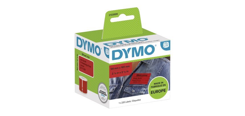 Rollo Etiquetas Dymo LW Roja 54 x 101 mm de envío/nombre