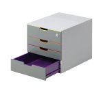 Module de classement Durable Varicolor® 4 tiroirs avec fermeture à clé