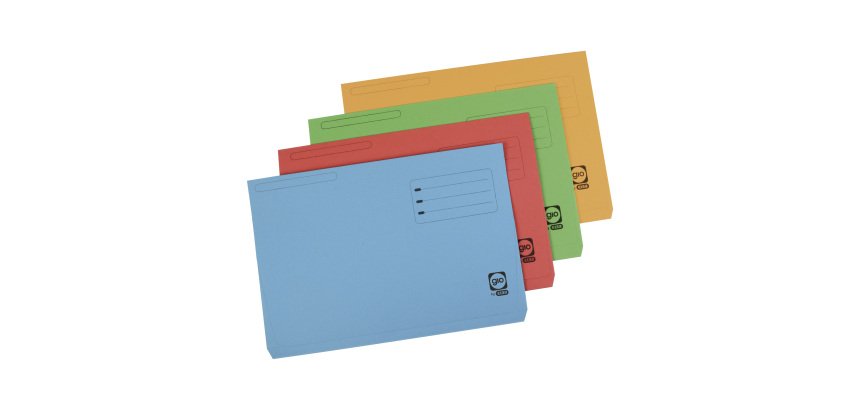 Subcarpetas canguro de cartulina 320 g Folio colores separados