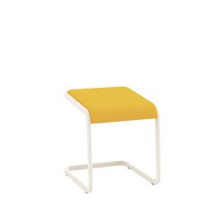 Tabouret bas Taglio piétement blanc