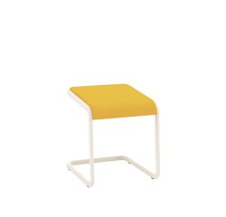 Tabouret bas Taglio piétement blanc