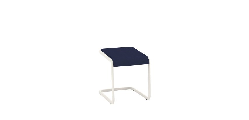 Tabouret bas Taglio piétement blanc non feu