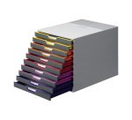Module de classement Durable Varicolor® 10 tiroirs liseré de couleur