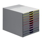 Module of durable Varicolor® 10-drawer filing cabinet with colored border