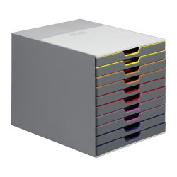 Module de classement Durable Varicolor® 10 tiroirs gris