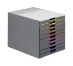 Module de classement Durable Varicolor® 10 tiroirs liseré de couleur