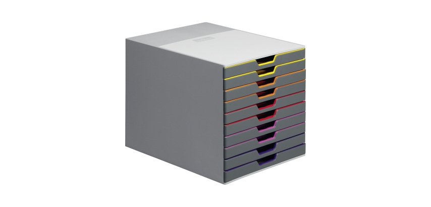 Module de classement Durable Varicolor® 10 tiroirs liseré de couleur