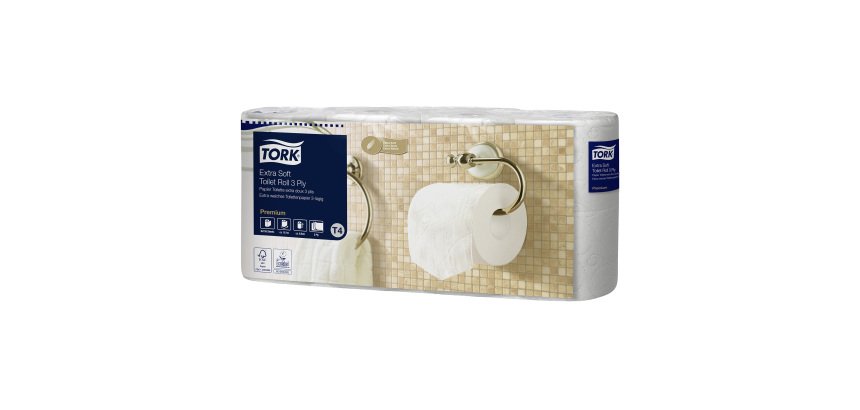 Papier toilette triple épaisseur Tork Extra Soft - 56 rouleaux de 155 feuilles