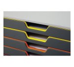Module de classement Durable Varicolor® 10 tiroirs liseré de couleur