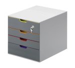 Module de classement Durable Varicolor® 4 tiroirs avec fermeture à clé
