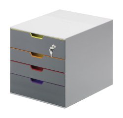 Module of Sustainable Varicolor® 4-drawer filing cabinet with lock