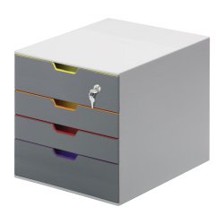 Module de classement Durable Varicolor® 4 tiroirs avec fermeture à clé