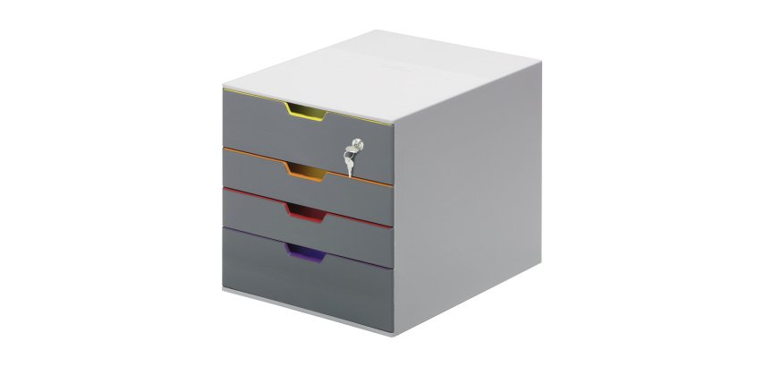Module de classement Durable Varicolor® 4 tiroirs avec fermeture à clé