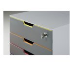 Module de classement Durable Varicolor® 4 tiroirs avec fermeture à clé