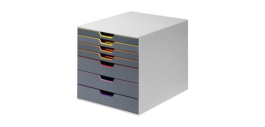 Module de classement Durable Varicolor® 7 tiroirs gris
