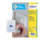 Etiquetas Avery adhesivas antibacterianas de poliéster transparente Cuadradas Mixtas 