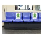 Señal de coronavirus impresa "Mantener la distancia mínima de 1,5 m"