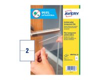 Etiquetas Avery adhesivas antibacterianas de poliéster transparente 199.6x143.5mm