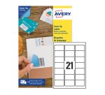 Etiquetas Avery adhesivas blancas cubrientes, 63,5 x 38, 1 mm -  L4613 - Paquete de 25