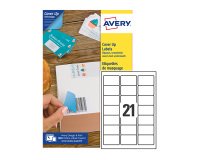 Etiquetas Avery adhesivas blancas cubrientes, 63,5 x 38, 1 mm -  L4613 - Paquete de 25