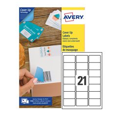 Etiquetas Avery adhesivas blancas cubrientes, 63,5 x 38, 1 mm -  L4613 - Paquete de 25
