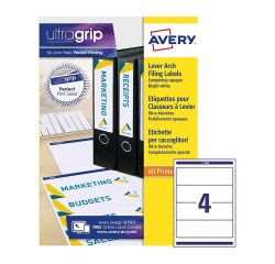 Etiquetas Avery blancas 192 x 61 mm Para Archivador -L4761 - Paquete de 25