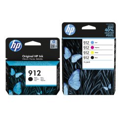HP 912 Pack 5 cartuchos originales 2 negro + 3 colores (2x300 + 3x315 páginas)