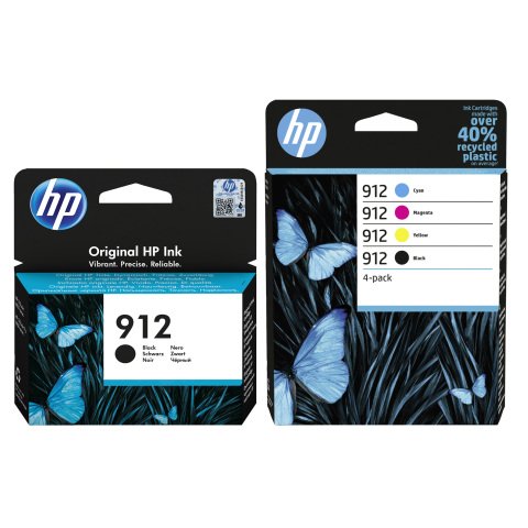 HP 912 Pack 5 cartuchos originales 2 negro + 3 colores (2x300 + 3x315 páginas)