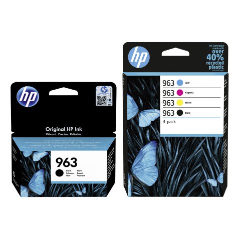 HP 963 - 3JA26AE + 6ZC70AE Pack 2 schwarze Patronen + 3 Farbpatronen für Tintenstrahldrucker