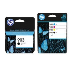 HP 903 Pack 5 cartuchos originales 2 negro + 3 colores