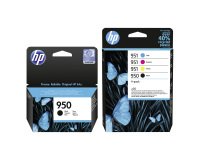 HP 950 + 951 pack 2 black cartridges + 3 colour cartridges for inkjet printer 
